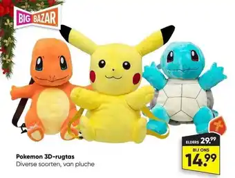 Big Bazar Pokemon 3d-rugtas aanbieding