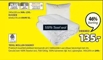 Jysk Texel wollen dekbed 46% korting aanbieding