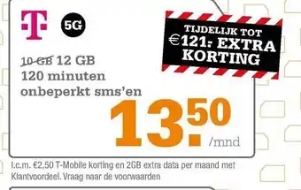 Telecombinatie T simkaart aanbieding