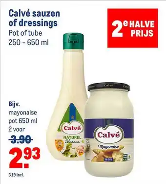 Makro Calve sauzen of dressings aanbieding