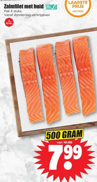 Dirk Zalmfilet met huid 500 gram 4 stuks aanbieding