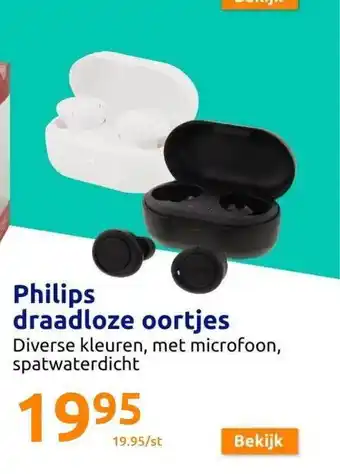 Action Philips draadloze oortjes aanbieding