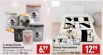 ALDI 2-delige disney bewaarblikkenset of disney fleecedeken aanbieding