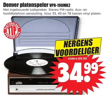 Dirk Denver platenspeler VPR-190MK2 aanbieding