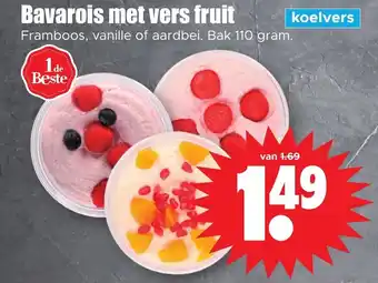 Dirk Bavarois met vers fruit 110 gram aanbieding