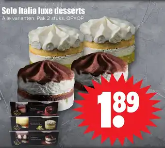 Dirk Solo Italia luxe desserts aanbieding