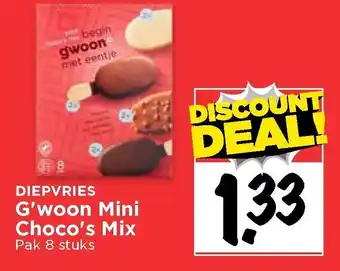 Vomar Voordeelmarkt G'woon Mini Choco's mix 8-pack aanbieding