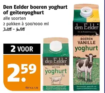 Poiesz Den Eelder boeren yoghurt of geitenyoghurt aanbieding