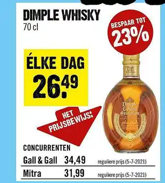 Dirck 3 Dimple whisky 70 cl aanbieding