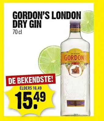 Dirck 3 Gordon's london dry gin 70 cl aanbieding