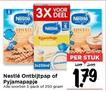 Vomar Voordeelmarkt Nestle Ontbijtpapje of Pyjamapapje 250g aanbieding