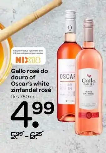 Spar Gallo rosé do douro of oscar's white zinfandel rosé 750 ml aanbieding