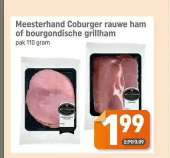 Dagwinkel Meesterhand coburger rauwe ham of bourgondische grillham 110 gram aanbieding