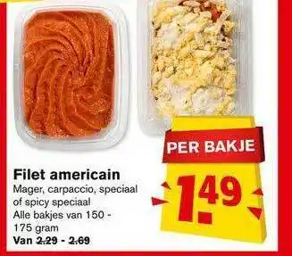 Hoogvliet Filet americain mager, carpaccio, speciaal of spicy speciaal aanbieding