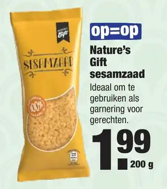 ALDI Nature's Gift sesamzaad 200 gr aanbieding