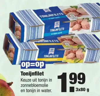 ALDI Tonijnfilet 3*80 gr aanbieding