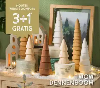 Xenos Houten kerstboompjes 3+1 gratis aanbieding