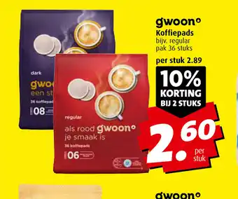 Boni Gwoon Koffiepads pak 36 stuks aanbieding