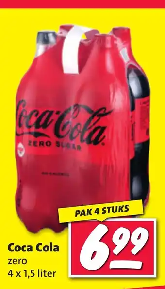 Nettorama Coca-Cola zero 4 x 1,5 liter, pak 4 stuks aanbieding