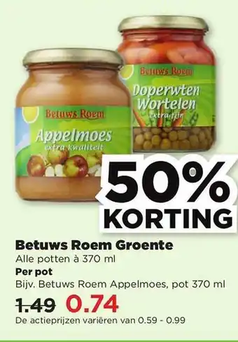 PLUS Betuws roem groente 50% korting aanbieding