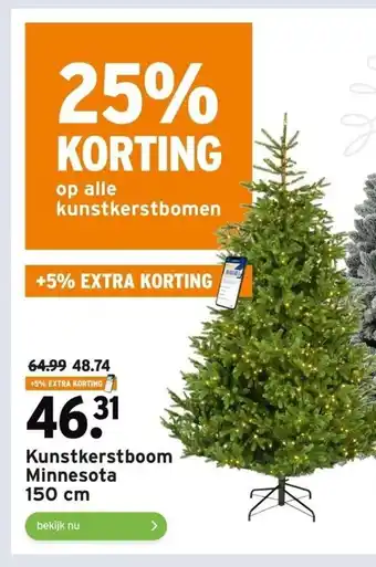 GAMMA Kunstkerstboom Minnesota 150 cm aanbieding