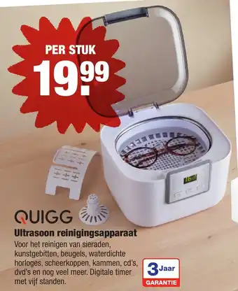 ALDI Quigg Ultrasoon reinigingsapparaat aanbieding