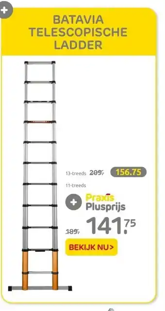 Praxis Batavia telescopische ladder 11-treeds aanbieding