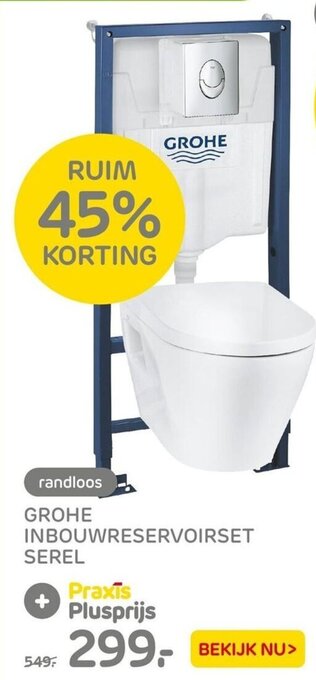Praxis Grohe inbouwreservoirset serel aanbieding