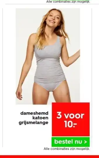 HEMA Dameshemd katoen grijsmelange aanbieding