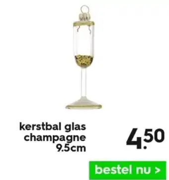 HEMA Kerstbal glas champagne 9.5 cm aanbieding