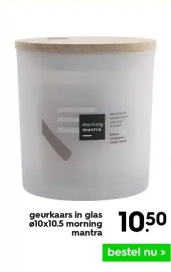 HEMA Geurkaars in glas 10x10.5 morning mantra aanbieding