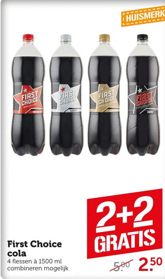 Coop First choice cola aanbieding