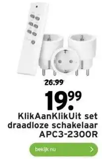 GAMMA Klikaanklikuit set draadloze schakelaar apc3-2300or aanbieding