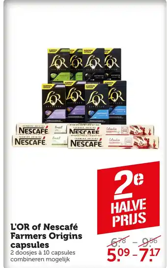 Coop L'or of nescafé farmers origins capsules aanbieding