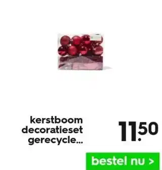 HEMA Kerstboom decoratieset gerecycled plastic rood 54-delig aanbieding