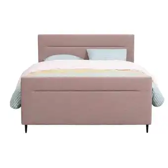 Leen Bakker Umix boxspring op maat rune - stof roze - 140x200 cm aanbieding