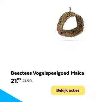 Plein.nl Beeztees vogelspeelgoed maica aanbieding