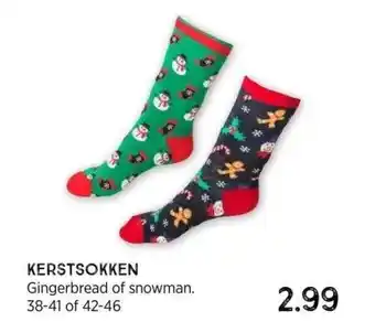 Xenos Kerstsokken gingerbread of snowman. 38-41 of 42-46 aanbieding