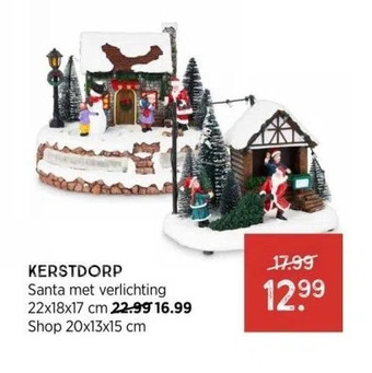 Xenos Kerstdorp santa met verlichting 22x18x17 cm 22.99 16.99 aanbieding