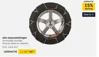 ANWB Alle sneeuwkettingen eenvoudige montage diverse maten en modellen. aanbieding