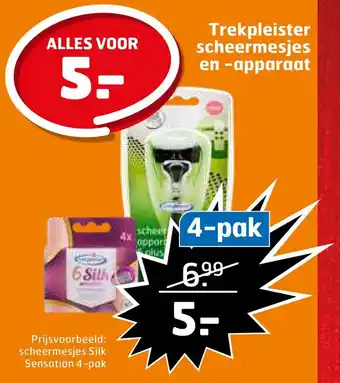 Trekpleister Trekpleister scheermesjes en -apparaat aanbieding