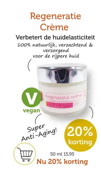 De Rode Pilaren Regeneratie Crème aanbieding