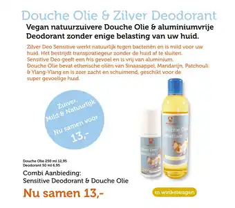 De Rode Pilaren Douche Olie & Zilver Deodorant aanbieding