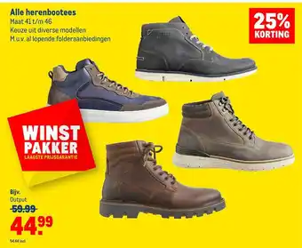 Makro Alle herenbootees 25% korting aanbieding