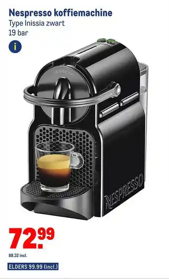 Makro Nespresso koffiemachine inissia zwart aanbieding