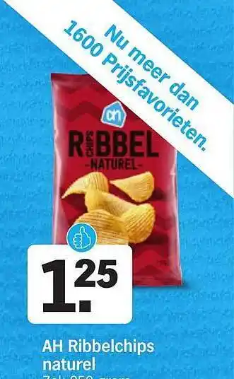 Albert Heijn Ah ribbelchips naturel aanbieding