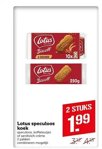 Coop Lotus speculoos koek aanbieding