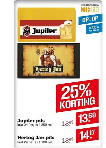 Coop Jupiler pila , hertog jan pils aanbieding