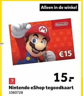 Intertoys Nintendo eshop tegoedkaart aanbieding