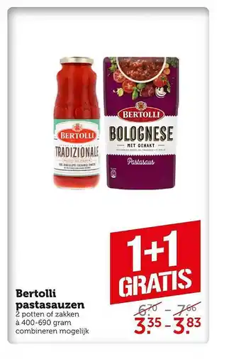 Coop Bertolli pastasauzen aanbieding